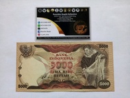 Uang Kuno Penjala Ikan 5000 Rupiah IDR Indonesia Tahun 1975 Low Numb