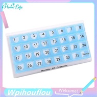 [HoME&life] Monthly Pill Organizer 31 Compartments, 1 Per Day, 4 Week Full Month 31 Day Pill Organiz