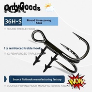 ONLYGOODSS 5pcs Spinpoler Treble Hook, High Carbon Steel Black Nickel  Baitholder Hook, Tackle 3/0#-