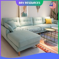 L Shape Velvet Modern Nordic Sofa 3/4 Seater Support Customization