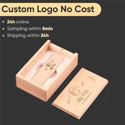 JASTER USB 3.0 Flash Drives Free custom logo Pen drive Laser engraving Memory stick Wooden box Exter