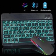 適用於 iOS、安卓、Windows、iPad、三星平板電腦和筆記型電腦的希伯來語/俄語/西班牙語/葡萄牙語/韓語 RGB 背光藍牙鍵盤