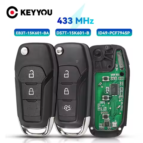 KEYYOU Car Remote Key For Ford F150-F550 Fusion Explorer N5F-A08TAA / DS7T-15K601-B /EB3T-15K601-BA 