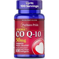 Puritan's Pride Coenzyme CoQ10 50mg, Dietary Supplement for Heart Health, Blood Pressure, Oral Gum H