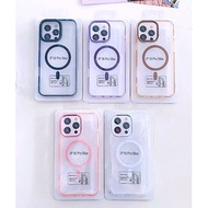 METAL FRAME ACRYLIC CLEAR MAGNETIC CASE IPHONE 11 7PLUS 8 PLUS X XS 17 AIR PRO MAX WIRELESS CHARGING