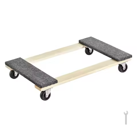 SucceBuy 1000lbs Furniture Moving Pallet Trolley Industrial Machinery Mover with PP Swivel Casters f