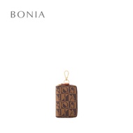 Bonia Dark Brown Monogram Zippered Key Pouch