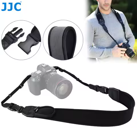 JJC Thick Soft Camera Neck Shoulder Strap Belt Strap Quick Release for Canon EOS R8 R50 R7 R10 R RP 