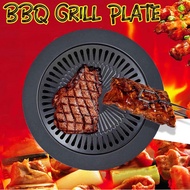 Iron BBQ Grill Pan Korean Meat Roast BBQ Grill Plate With Holder Non Stick Barbecues Cook WD-D08
