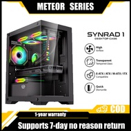 INPLAY Pc Case with Fans Computer Gaming Desktop Matx Table Tempered Glass Inplay Meteor V100 CPU Bl