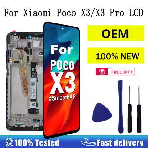 6.67" OEM LCD For Xiaomi POCO X3 LCD Display Touch Screen Digitizer Assembly For POCO X3 Pro NFC LCD