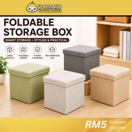 FOLDING STORAGE STOOL 38x38x35CM l FOLDABLE STORAGE OTTOMANl STORAGE OTTOMANl STORAGE STOOLl STORAGE