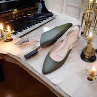HIJAU A842 Slingback Sandals Big SizeWanita [Shinylinz Premium Size 41 - 47] Beautiful Shoes Sandals