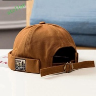 STELLARTECH Men Women Skullcap, Cotton Dome Brimless Hat Unisex, Retro Docker Cap Solid Color Gorras