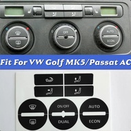 For VW GOLF Mk5 PASSAT AC Control Button Decals Worn Peeling Buttons Repair Sticker Automotive Inter