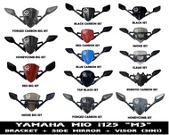 YAMAHA MIO i125 - Side Mirror + Heavy Duty Bracket + Visor (3in1)