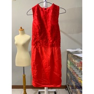 MERAH 3 Selling Maroon Children's Dress By Designer Linda Mulia