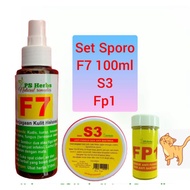 PS HERBS SET SPORO (B) F7, S3, FP1 UNTUK KUCING SPORO, LUKA PEMBEDAHAN, FUNGUS, ULCER, KURAP