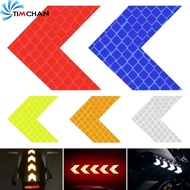 10Pcs Self-adhesive Strong Car Reflective Tape / Waterproof Bicycle Motorcycle Accessories / Creative Colorful Night Anti-collision Decals / Arrow Shaped Auto Reflective Stickers