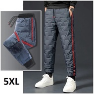 2023 New Men's Oversize Daily Casual Pants Jogging Zipper Pockets Lambswool Sweatpants Winter Warm Thick Trousers Male Clothing