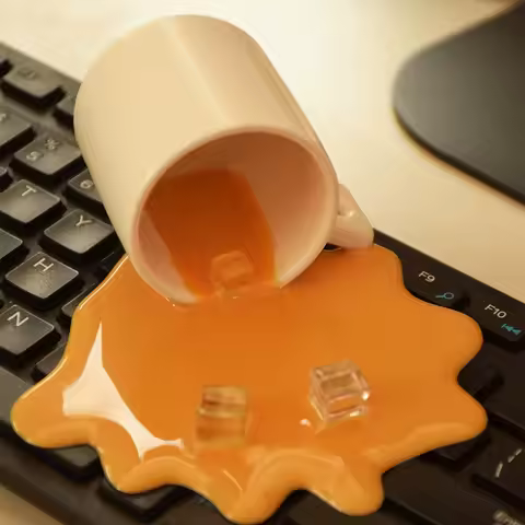 1Pc Creative Phone Holder Spilled Coffee Liquid Model Artificial Realistic Mobile Phone Holder Ice C