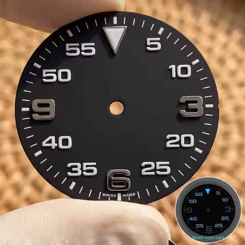 28.5mm/31mm No logo Sterile Pilot Sky Matte Watch Dial Suitable for Seiko NH35/4R35 Automatic Moveme