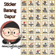 Sticker Label Barang Dapur Pantry Organizers Cabinet Cooking Ingredient Handmade