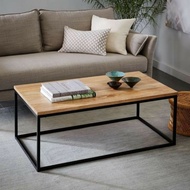 Minimalist coffee table with iron frame 100x50x45