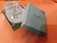 Tiffany&amp;Co雙心墜飾925純銀粉藍琺瑯項鍊