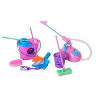 【Choo】9 Pieces House Cleaning Tool Colorful Pretend Play Toy Educational Dolls Broom Mop Kit for Baby Boys Girls Accessories