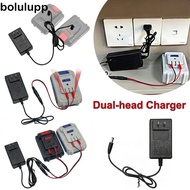 BOLULMY Lithium Battery Charger, Universal 18/21V/24V Lithium Dual-head Charger,  Overload Protectio