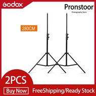 Godox 2ชิ้น Godox 280ซม. 9FT ไฟสตูดิโอถ่ายภาพขาตั้งหลอดไฟสำหรับแฟลชแฟลชไฟสตูดิโอขาตั้งกล้อง2.8ม.