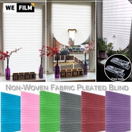 WEFILM Adhesive Roller Blinds Window Pleated Zebra Blinds And Shades Blind Roller Blackout Curtain For Bedroom Living Room Balcony