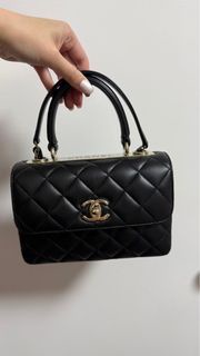 全新未用 黑色Chanel MINI FLAP BAG WITH TOP HANDLE