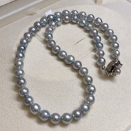 Japan Akoya sea pearl Baroque pearl silver light gray pearl necklace