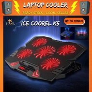 ICE COOREL K5 Silent 5 Fans Cooler Pad Rack Stand Built-in LCD Display 12-17 inch laptop