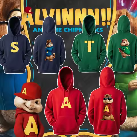 The new women's hoodie Alvin and chipmunk fashion casual sportswear hoodie Alvin Chipmunk Halloween 