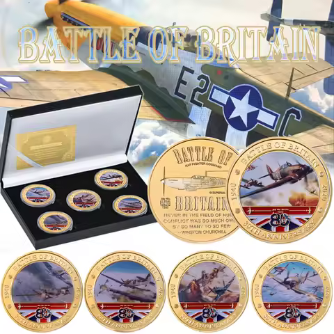 Battle of Britain 80Th Anniversary Gold Plated Commemorative Coins Military Army Challenge Coins Sou