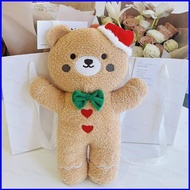new5 40cm Christmas Bear Gingerbread Man Plush Dolls Gift For Kids Home Decor Stuffed Toys For Kids Throw Pillow