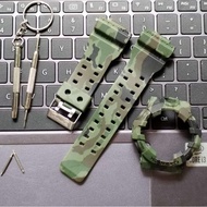 G SHOCK GA700 / GA710 STRAP AND BEZEL REPLACEMENT WITH TOOLS AND SPRINGBAR MATTE CAMOUFLAGE GREEN Wa