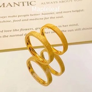 Original 916 gold frosted minimalist one line women's ring Accessories Jewelry Gifts Hypoallergic