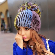 W Winter Hat New Style Fur Rex Rabbit Fur Ear Protection Hat Fashion Warm Wool Women Hat Winter Hat 