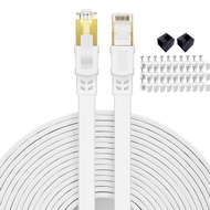 Cat 8 Ethernet Cable 10 ft Flat Internet Network RJ45 Cable Shielded High Speed 2000Mhz 40Gbps LAN P
