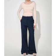 Quần suông đùi ống loe nhẹ THEKAT.SHOP chất vải Boil mềm mại co dãn nhẹ thoáng mát ít nhăn