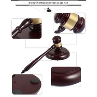 Exude Authority: Elevate Your Presence with Our Handcrafted Wooden Judge's Gavel and Sound Block Set