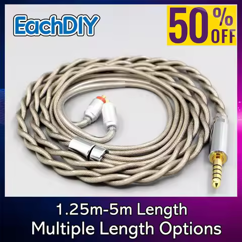 Type6 Litz 2Core 2.8mm Plated Silver 756 Core OCC 7n Earphone Cable For Sony IER-M7 IER-M9 IER-Z1R H