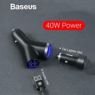 Baseus CCALL-YX01 Charger 'Y'Chia 2 USB Ports (40W,3.4A Fast Charge) With 3in1 Extension Charger for
