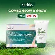VERBLE Combo Glow & Grow Hair Growth Serum Erhair + Acne Cleaner Anti-Acne As Day Clean All Skin Typ