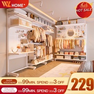 Rak Baju Clothes Rack DIY Open Wardrobe Standing Pegboard Almari Baju Besi Room Organizer Clothes Ca