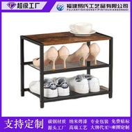 Shoe Rack Living Room Industrial Three-Tier Storage Rack Metal Design Metal Frame Modern Simple New 